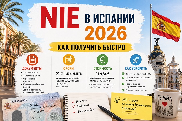 NIE в Испании 2026 — как получить номер иностранца быстро и без отказа